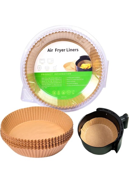 Adet Yuvarlak Hava Fritözü Airfrayer Tek Kullanımlık Parşömen Kağıdı - 20 cm