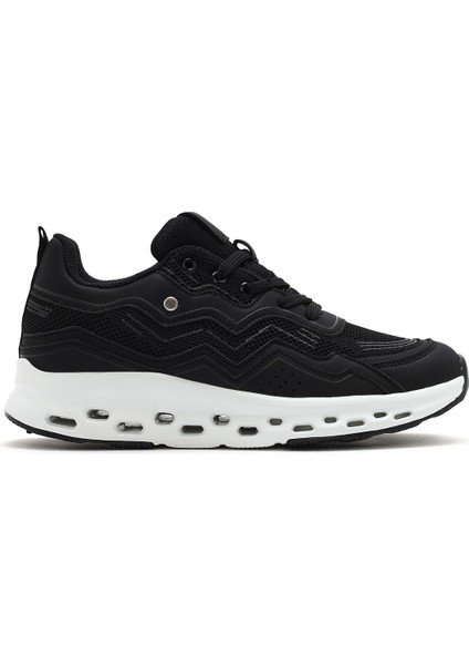 Kadın Siyah Bağcıklı Kalın Tabanlı Sneaker 25SFE495714