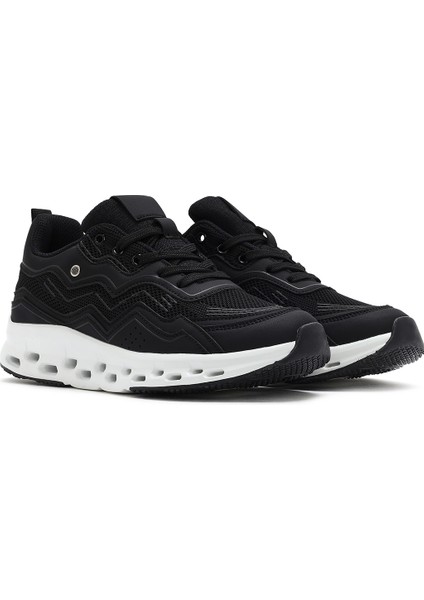 Kadın Siyah Bağcıklı Kalın Tabanlı Sneaker 25SFE495714