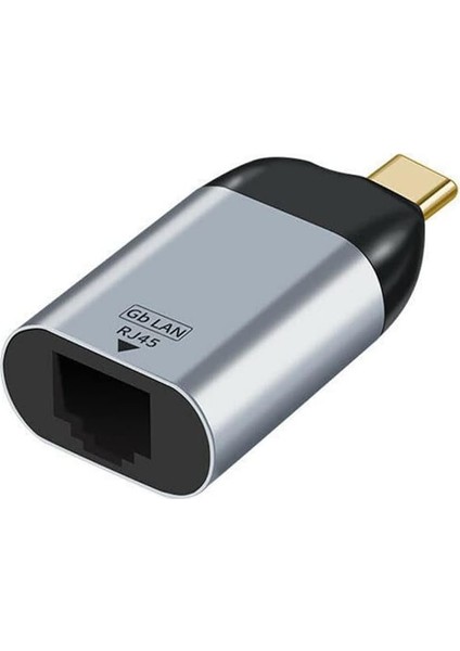 To Type-C, RJ45 Adaptör, Çevirici, Gecikmesiz Süper Hızlı, 1/1000 1 Gigabit Type-C Ethernet Ağ Lan Adaptörü, Macbook ve Type C Çıkışlı,