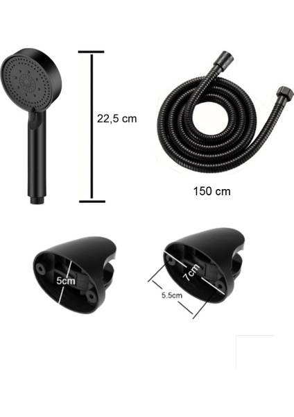 Basınçlı Duş Seti | Hortum + Mafsal + El Duşu | R1003-S