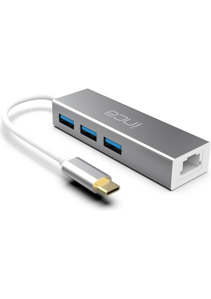 Itpc-3tx Type-C X4 USB 3.0 + Ethernet RJ45(10/100/100) Çoklayıcı Aluminyum Kasa