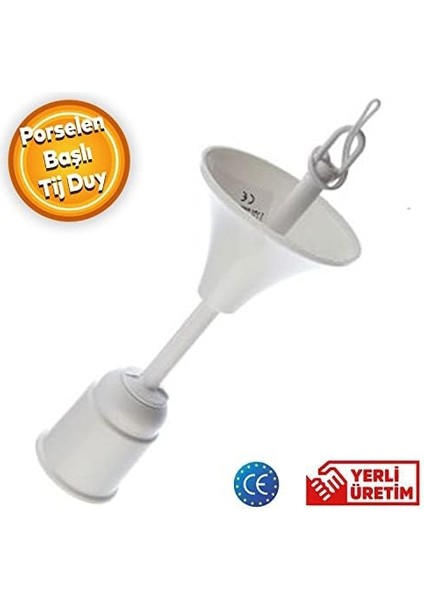 Muhafazalı Korumalı Asma Askı Porselen Askılı Tij Duy Takımı Tavan Lamba Tutucu Duyu Başlığı