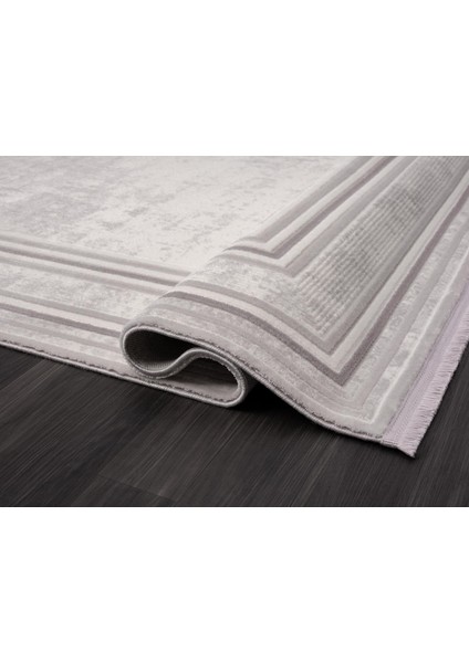 Scala SC002G Bej Halı Modern Desenli Tozu Az Akrilik Salon Halısı Yatak Odası Mutfak Koridor