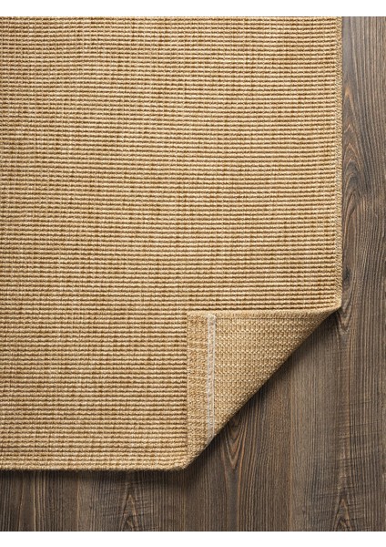 Tiora TI001A Bej Jüt Halı Naturel Sisal Örme Hasır Modern Yıkanabilir Dayanıklı Tozu Yok