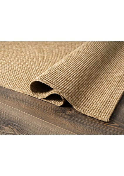 Tiora TI001A Bej Jüt Halı Naturel Sisal Örme Hasır Modern Yıkanabilir Dayanıklı Tozu Yok
