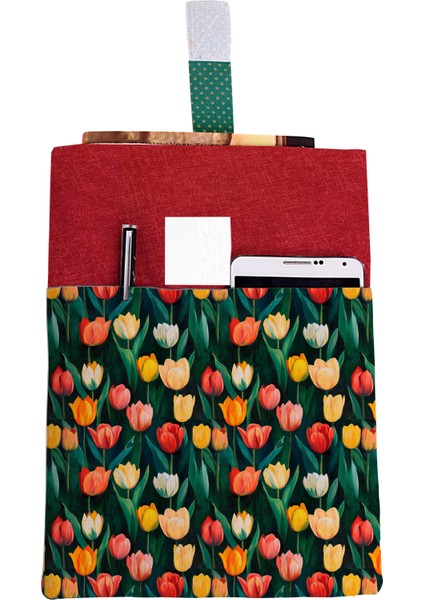 Desenli Yıkanabilir Cepli Kitap Kılıfı 20 x 25 cm Çok Amaçlı Çanta Book Cover