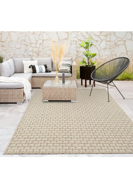 Tiora TI006A Krem Jüt Halı Naturel Sisal Örme Hasır Modern Yıkanabilir Dayanıklı Tozu Yok