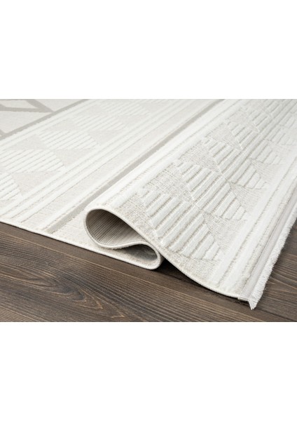 Tablo TL004A Krem Halı Modern Desen Antialerjik Pamuk Taban Yıkanabilir Salon Halısı Yatak Odası
