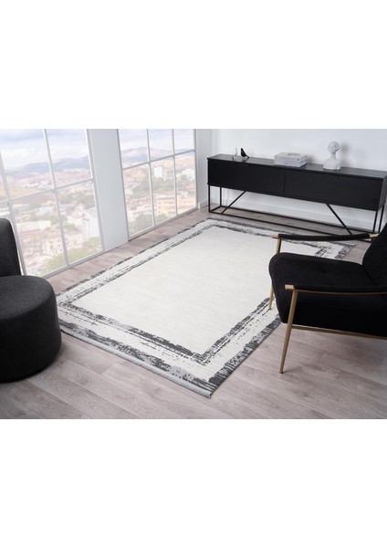 Vista VS004G Krem Halı Modern Desen Antialerjik Pamuk Taban Yıkanabilir Salon Halısı Yatak Odası