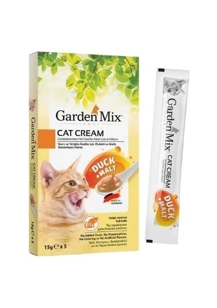 Garden Mix Malt ve Ördekli Sıvı Kedi Ödül Maması 15 gr 5 Adet