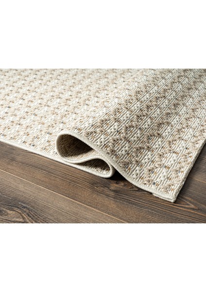 Tiora TI006A Krem Jüt Halı Naturel Sisal Örme Hasır Modern Yıkanabilir Dayanıklı Tozu Yok