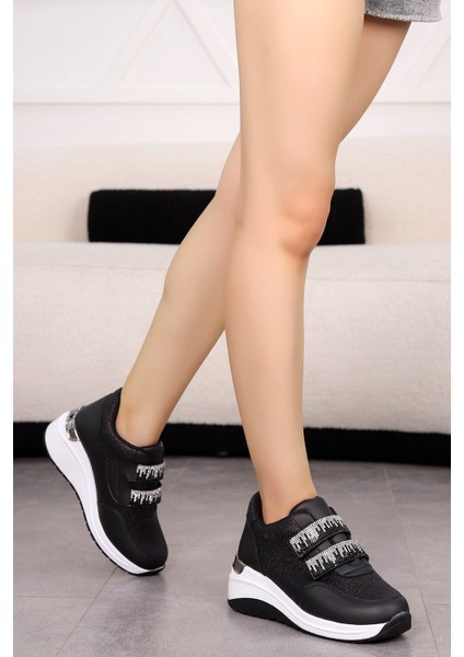 Mdl 1129 Taş Detaylı Cırtlı Spor Ayakkabı