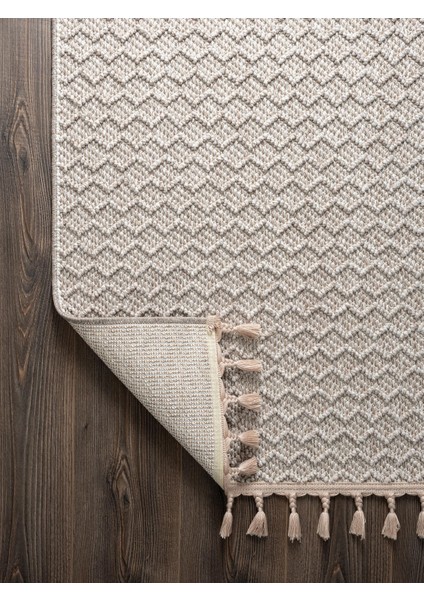 Effect EF003A Kahverengi Halı Geometrik Desenli Antialerjik Jüt Taban Salon Halısı Yatak Odası fırsatları