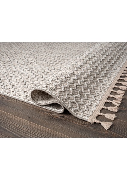 Effect EF003A Kahverengi Halı Geometrik Desenli Antialerjik Jüt Taban Salon Halısı Yatak Odası indirimleri