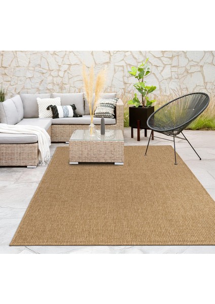 Tiora TI001A Bej Jüt Halı Naturel Sisal Örme Hasır Modern Yıkanabilir Dayanıklı Tozu Yok