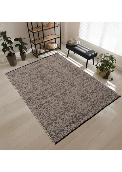 Pıxel PX002A Bej Halı Modern Şönil Yıkanabilir Pamuk Taban Salon Halısı Yatak Odası Mutfak Koridor