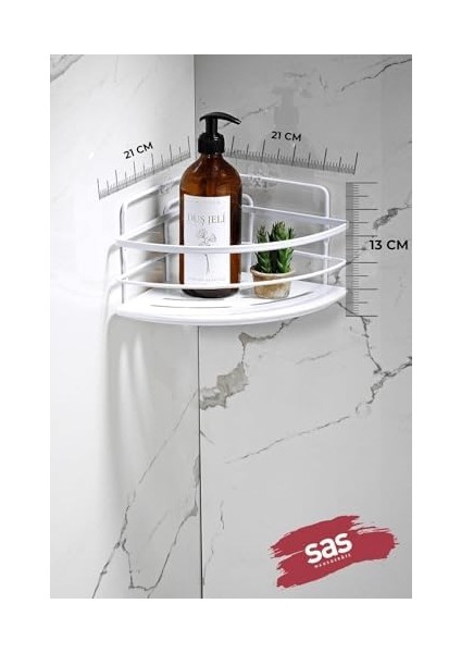 Haus Yapışkanlı Ömür Boyu Paslanmaz Kristal Ayarlanabilir Raf Banyo Düzenleyici Şampuanlık Lk-01 Bb