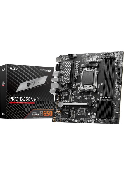 MB Pro B650M-P Am5 Ddr5 6000MHZ(OC) HDMI Dp VGA 2x M.2 Usb3.2 2.5g Lan Matx Anakart