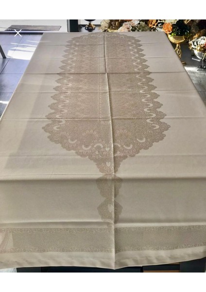 Avangarde Ipeksi Leke Tutmaz Su Tutmaz Dertsiz Taş Renkli Dikdörtgen Masa Örtüsü 160 x 260 cm Makinede Yıkamaya Uygun.