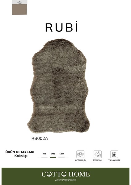 Rubı RB002A Kahve Post Halı Antialerjik Yıkanabilir Salon Halısı Yatak Odası Koridor
