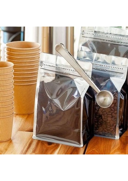 Kahve Ölçü Kaşığı Silver Çok Fonksiyonlu Paslanmaz Çelik Kaşık (Silver) (Gümüş)