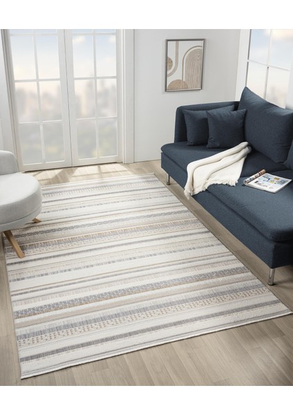 Armony AR009A Modern Halı Desenli Akrilik Pamuk Taban Tozu Az Salon Halısı Yatak Odası Koridor