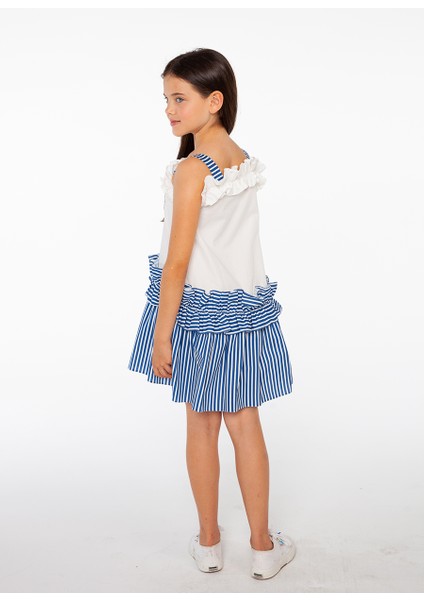 Askılı Marin Pamuklu Kız Çocuk Elbise modelleri