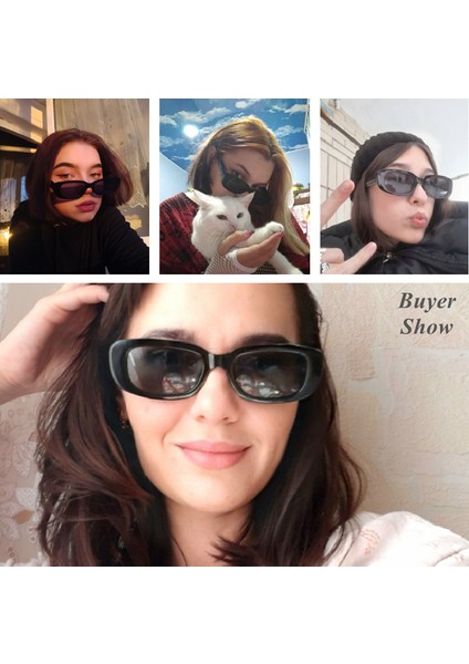 No.10 Tarzı Küçük Dikdörtgen Retro Kadın Güneş Gözlüğü Moda Güneş Gözlükleri UV400 Koruma Spor Gözlük Yaz Seyahat Plaj Trendy Gözlük (Yurt Dışından) modelleri