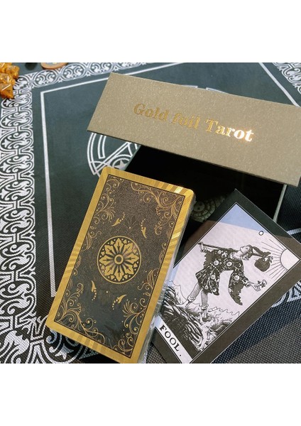 Altın Tarzı Kahverengi Tarot Kartı Hediye Kutusu Lüks Set Altın Folyo Sıcak Damgalama Pvc Su Geçirmez Aşınmaya Dayanıklı Masa Oyunu Solitaire Kehanet (Yurt Dışından)