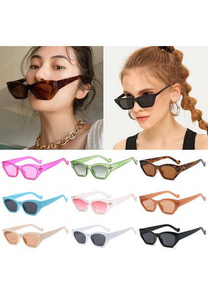 C07 Stili Kare Geniş Çerçeve Küçük Dikdörtgen Güneş Gözlüğü Kadın Shades Vintage Gözlük UV400 Şeker Renk Bisiklet Kız Erkek Güneş Gözlükleri (Yurt Dışından) fırsatları