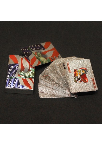 B Tarzı 2121 Yeni Geldi Özgürlük Heykeli Gümüş Folyo Poker Abd Aşınmaya Dayanıklı Smoonth 100% Pvc Entertainment Magic Tricks Pokers Hediye (Yurt Dışından) fırsatları