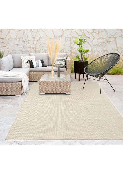 Tiora TI002A Krem Jüt Halı Naturel Sisal Örme Hasır Modern Yıkanabilir Dayanıklı Tozu Yok