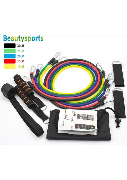 Yeşil Stil 11 Parça Kauçuk Direnç Elastik Tüp Bantları Seti Yoga Pilates Çekme Halatı Abs Egzersiz Fitness Salonu Egzersiz Ekipmanları (Yurt Dışından) fiyatları