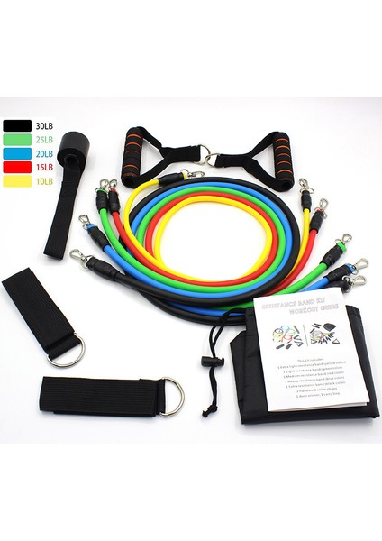 Yeşil Stil 11 Parça Kauçuk Direnç Elastik Tüp Bantları Seti Yoga Pilates Çekme Halatı Abs Egzersiz Fitness Salonu Egzersiz Ekipmanları (Yurt Dışından) indirimleri