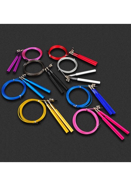 Siyah Stil Atlama Hızı Atlama Ipi Alüminyum Ayarlanabilir 3 M Metal Rulman Kolu Boks Fitness Egzersiz Eğitimi Için Atlama Ipi (Yurt Dışından)