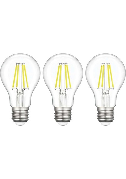 3 Adet LED Ampul 6500K E27 ( Beyaz ) ( A60 )