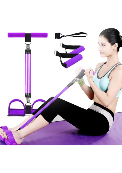 4 Tüp Mor Tarzı Fitness Kürekçi Direnç Bantları Elastik Çekme Halatları Egzersiz Göbek Direnç Bandı Ev Jimnastik Eğitimi Taşınabilir Egzersiz Ekipmanları (Yurt Dışından)
