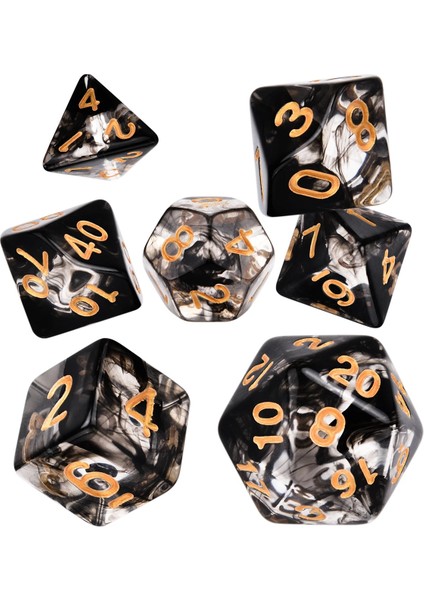 Yeşil Stil Dnd Çokyüzlü 7-Die Yarı Saydam Zar Komple Set D4 D6 D8 D10 %d D12 D20 Trpg Için (Yurt Dışından) fiyatları