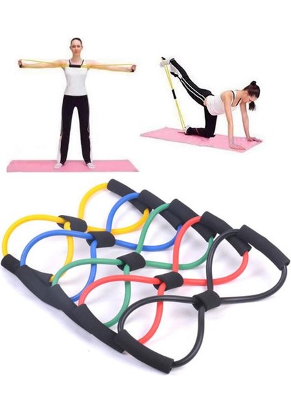 1pc Rastgele Renk Stili Taşınabilir Çekme Halatı Tüp Yoga Egzersiz 8 Şekil Moda Çekme Bandı Ekipmanları Spor Salonu Egzersiz Tüpü Spor Ev Fitness Ekipmanları Aracı (Yurt Dışından)