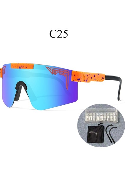 C25 Stili Pıt Vıper Polarize Dış Mekan Güneş Gözlüğü Bisiklet Gözlükleri Mtb Spor Gözlükleri UV400 Bisiklet Bisiklet Gözlüğü Orijinal Kutusu ile (Yurt Dışından)