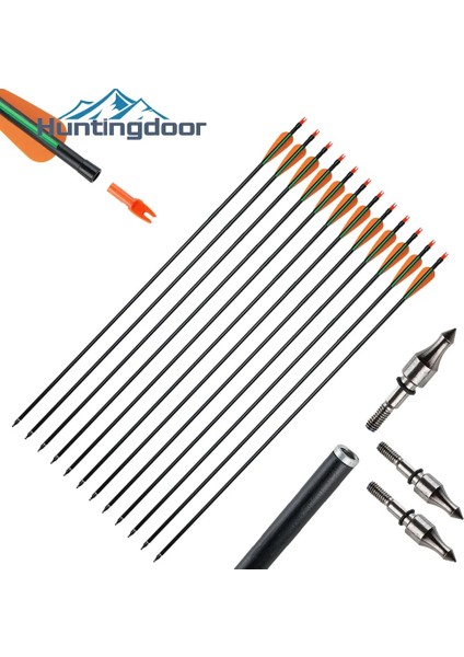6 Adet Tarzı Huntingdoor Cam Elyaf Avcılık Okları 80CM Çap 8mm Plastik Tüy Çocuk Pratice Okçuluk Için Değiştirilebilir Ok Noktası (Yurt Dışından) fiyatları