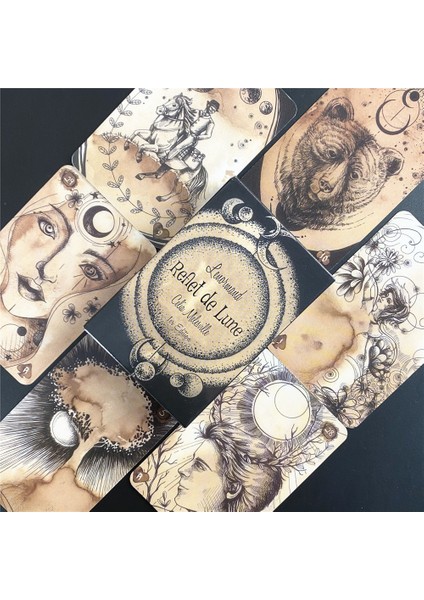 MTT03 Stili Reflet De Lune Lenormand Kartları Poker Boyutunda Kağıt Oracle Çalışın Işığınız Afrika Tanrıçası Yükselen Oracle (Yurt Dışından)