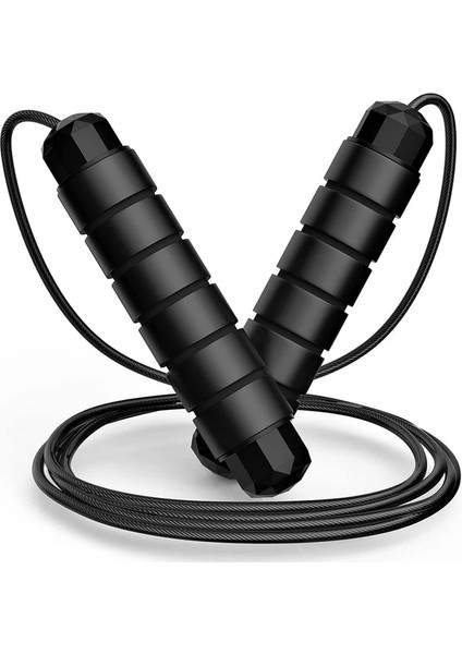 Siyah Stil Atlama Ipi Fitness Egzersiz Rulman Ağırlıklı Saplı Çelik Tel Ayarlanabilir Hız Ip Atlama Ipi Açık Ev Spor Salonu Spor (Yurt Dışından)