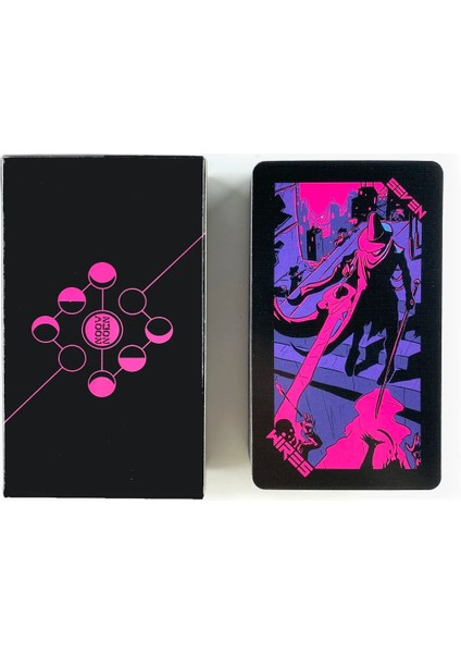 Neon Ay Tarot Güverte Stili Neon Moon Tarot Deck - Tuck Box ile Cep Boyutu Eğlence Partisi Masa Oyunu Pdf Rehberi ile Falcılık Oracle Kartları (Yurt Dışından)