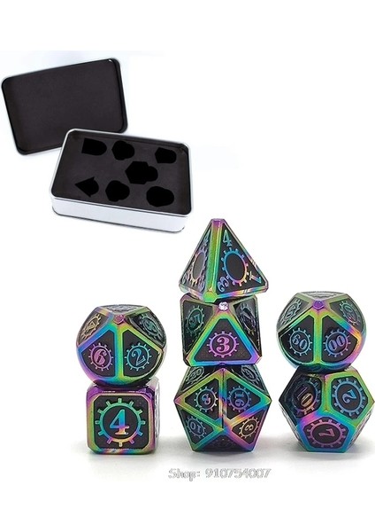 As Picture Shows Steampunk Tarzı Metal Zar Seti, Metalik Rol Yapma Dnd Oyunu D&d Zar, D&d Game Için Metal Kasalı Rol D Dropship (Yurt Dışından)