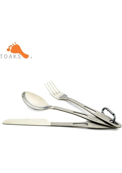 Toaks Slv-02 Titanyum 3 Parça Çatal Seti Yarı Cilalı Dış Mekan ve Ev Çift Kullanımlı Çatal Sofra Kaşığı (Yurt Dışından)