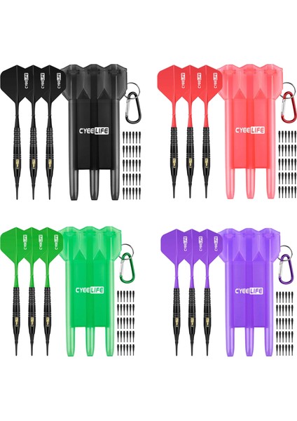 Yeşil Stil Cyeelife Soft Dart 18G + Taşıma Çantası + Ekstra Puanlar + Uçuşlar,profesyonel Elektronik Plastik Uçlu Dart Seti (Yurt Dışından)
