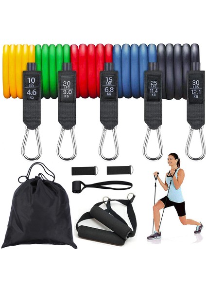 Tpe 11'li Set Stili Direnç Bantları Kolları ile Set Kapı Çapa Ayak Bileği Askıları Erkekler Kadınlar Için Egzersiz Bantları Direnç Eğitimi Ev Spor Salonu Egzersizleri (Yurt Dışından) fiyatları