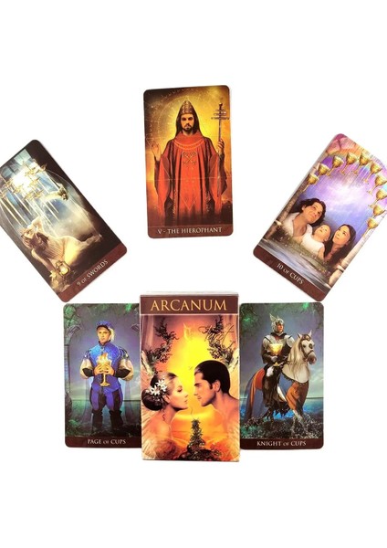 Büyülü Aşk Tarzı Yeni Yüksek Li Arcanum Tarot Kartları Fal Rehberliği Arkadaş Partisi Için Pdf Rehberi ile Kehanet Güverte Tahta Oyunu Anlatıyor (Yurt Dışından)